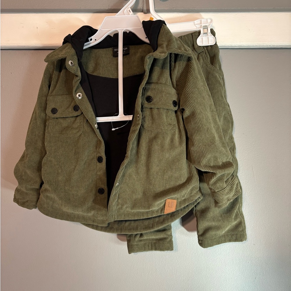 Little Bipsy Olive Corduroy Kids Jacket